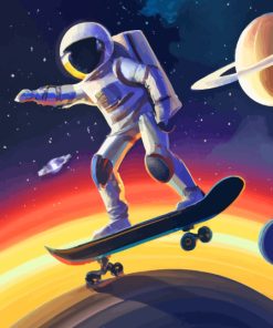 Skater Astronaut Diamond Painting