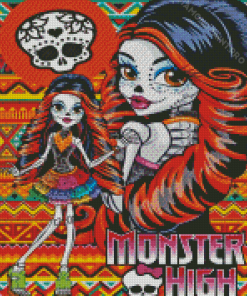 Skelita Calaveras Monster High Diamond Painting