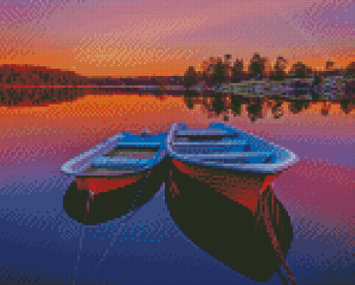 Sweden Rivers Boats Diamond Painting