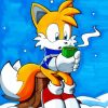 Tails The Hedgehog And Coffee Diamond Painting
