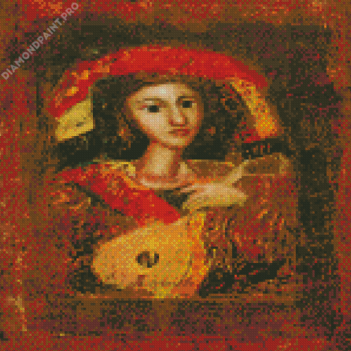 Woman With Musical Instrument By Mersad Berber Diamond Painting