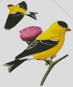 Yellow Finches Art Diamond Painting