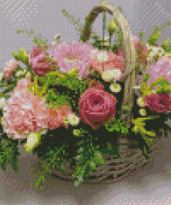Flowers In Basket Diamond Painting
