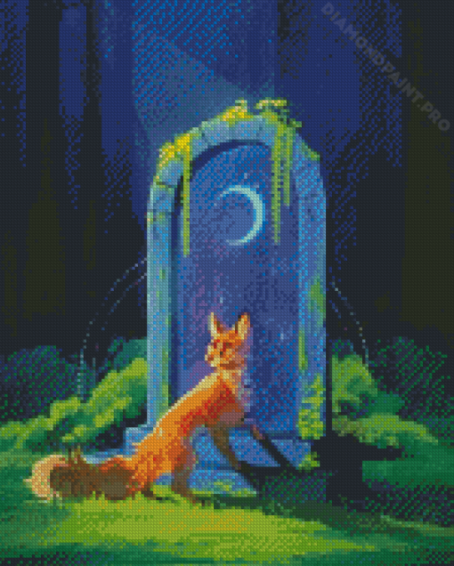 Fox In A Portal Diamond Painting