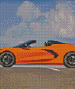 Orange C8 Convertible Corvette Diamond Painting