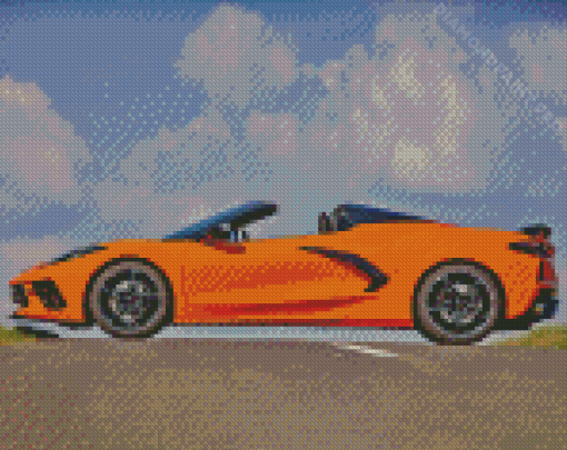 Orange C8 Convertible Corvette Diamond Painting