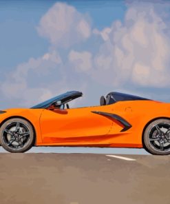 Orange C8 Convertible Corvette Diamond Painting