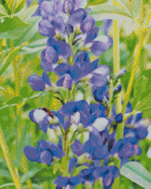Purple Light Indigo Flower Diamond Painting