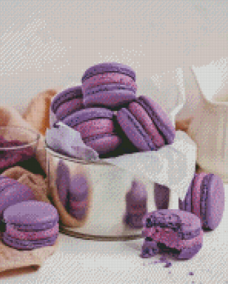 Purple Macaron Dessert Diamond Painting
