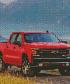 Red Country Truck Diamond Painting
