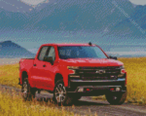 Red Country Truck Diamond Painting
