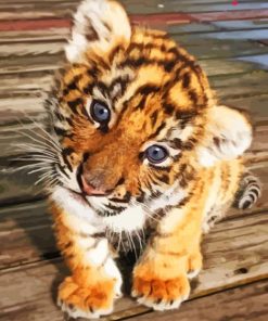 Sweet Baby Face Tiger Diamond Painting