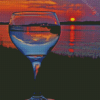 Wine Glass Sunset Diamond Painting