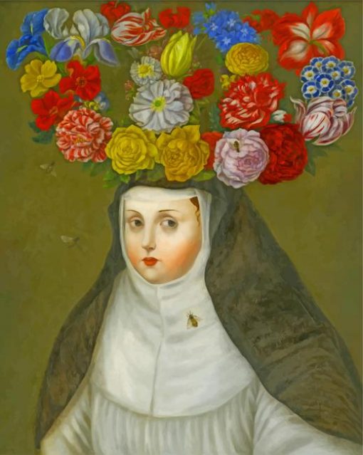 Woman Wearing Crown Flowers Diamond Painting