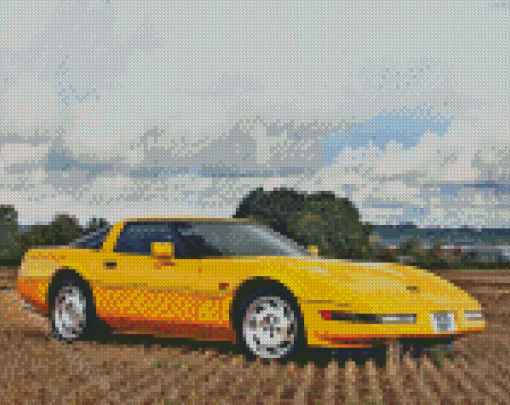 Yellow Corvette C4 Diamond Painting