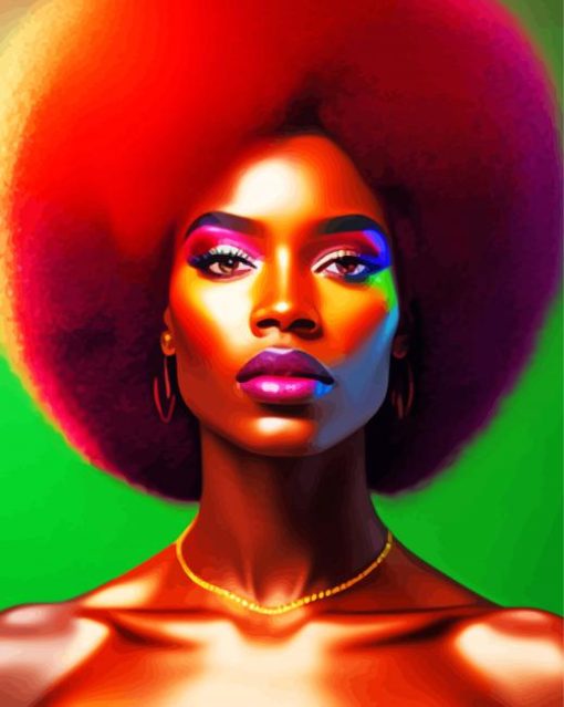 Afro Black Woman Diamond Painting