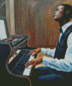 Black Man At Piano Playing Diamond Painting
