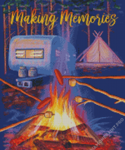 Campfire Marshmallows Diamond Painting