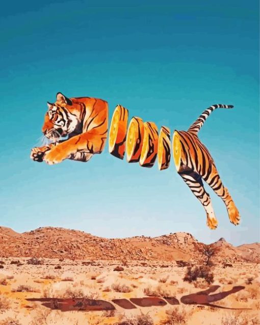 Jumping Tiger Diamond Painting