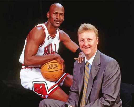 Larry Bird And Michael Jordan Diamond Painting