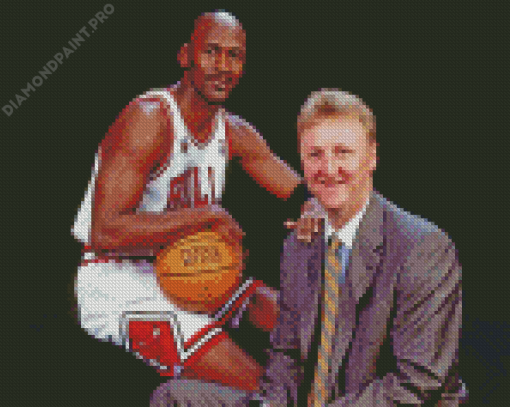 Larry Bird And Michael Jordan Diamond Painting