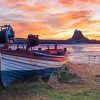 Old Boat In Holy Island Lindisfarne Diamond Painting