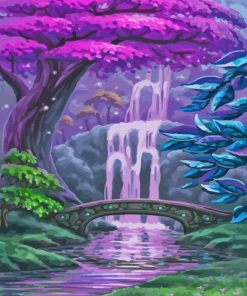Purple Waterfall Diamond Painting