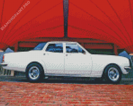 Retro White HT Holden Car Diamond Painting