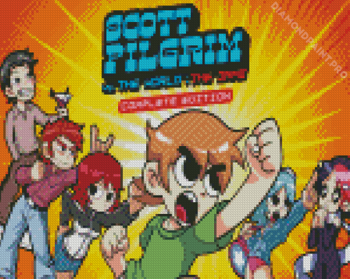 Scott Pilgrim Vc The World Poster Diamond Painting