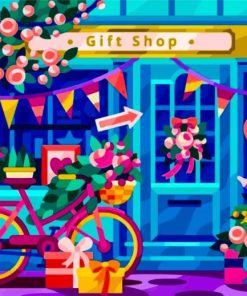 Street Gift Shop Cartoon By Diamond Painting