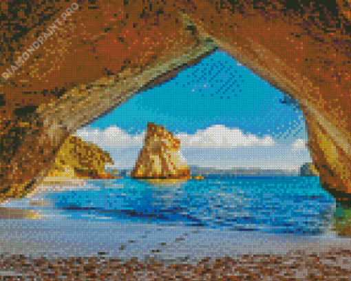 The Cathedral Cove Coromandel Peninsula Diamond Painting