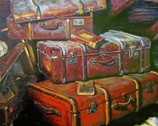 Vintage Travel Suitcases Diamond Painting