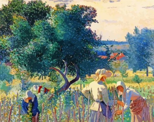 Woman Tying The Vine By Henri Edmond Cross Diamond Painting