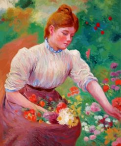 Woman With Flowers Diamond Painting