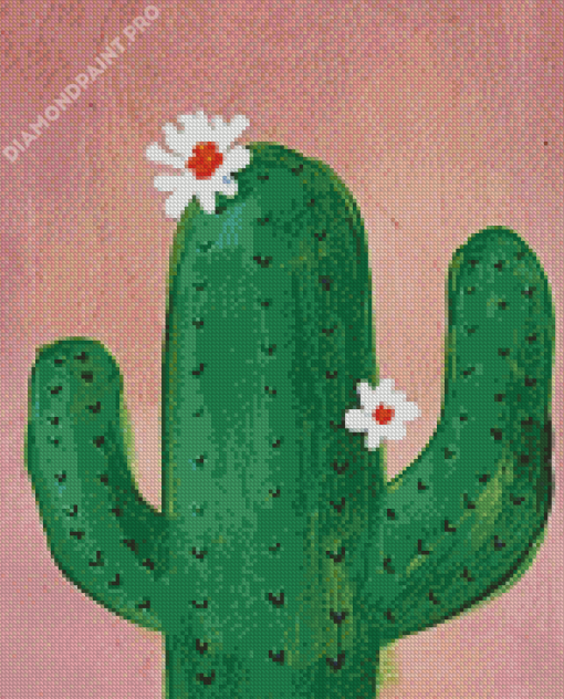 Aesthetic Cactus Flower Diamond Painting