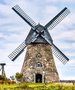 Vintage Old Windmill By Diamond Painting