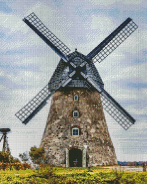 Vintage Old Windmill By Diamond Painting