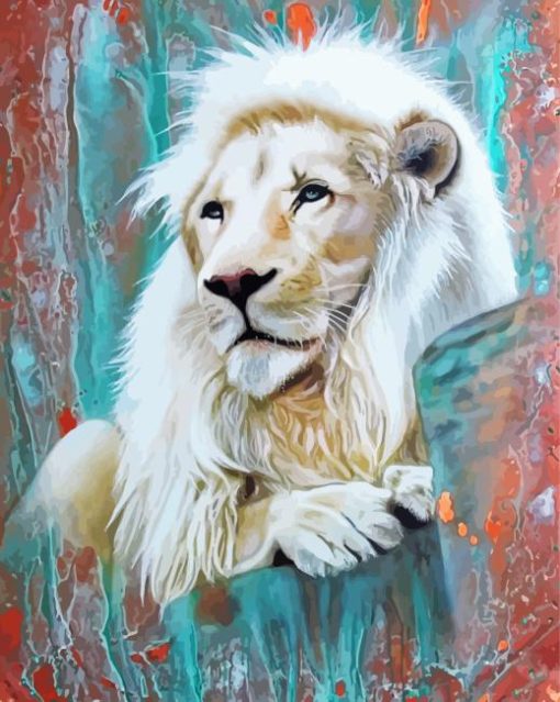 Aesthetic White Lion Diamond Painting