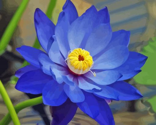 Blue Water Lily Diamond Painting