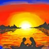 Boat Couple Sunset Diamond Painting