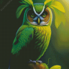 Green Owl Diamond Painting