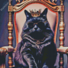 King Black Cat Diamond Painting