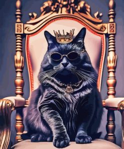 King Black Cat Diamond Painting