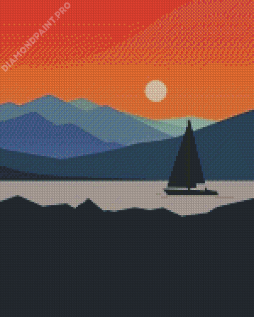 Lonely Boat Diamond Painting