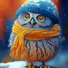Owl With Scarf Diamond Painting