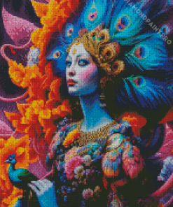 Colorful Fantasy Peacock Lady By Diamond Painting