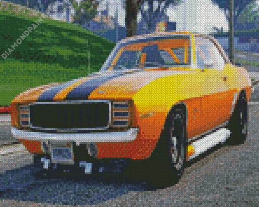 Yellow 69 Chevrolet ss Diamond Painting