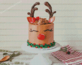 Christmas Reindeer Cake Diamond Painting