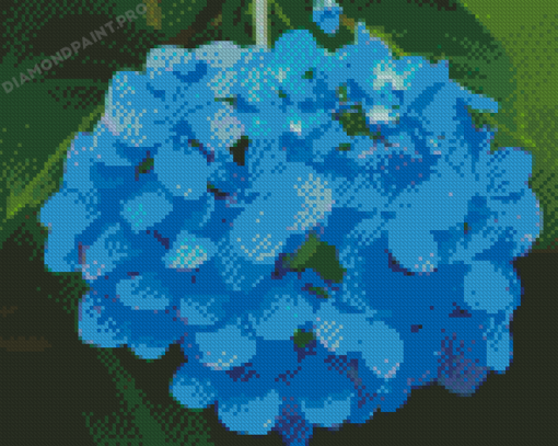 Blue Hortensia Flowers Diamond Painting