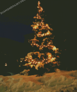Christmas Snow Covered Tree diamond painting